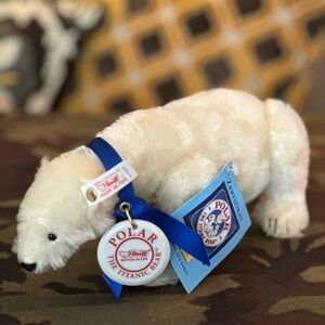 Steiff 10” Titanic Polar bear with storybook